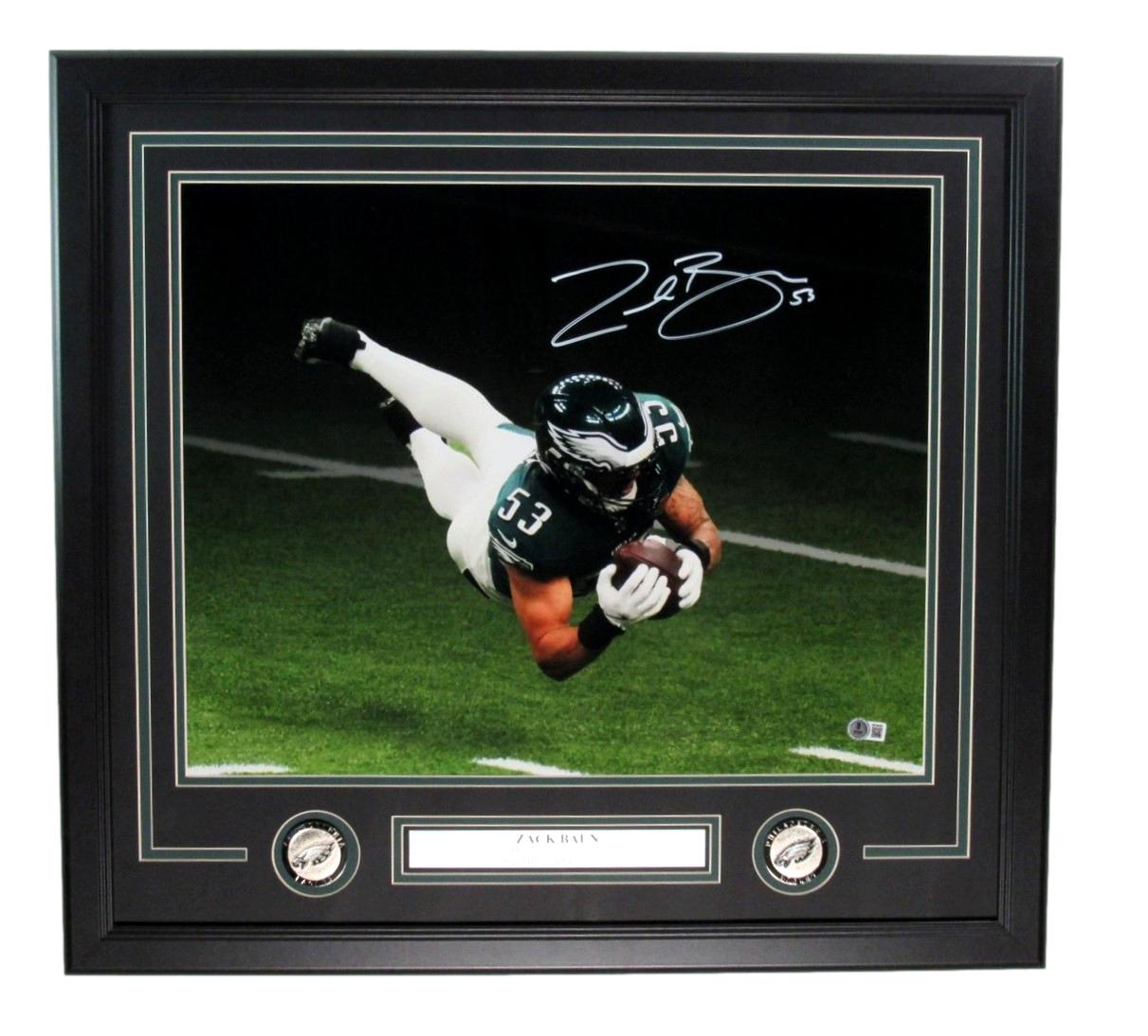 Zack Baun Autographed 16x20 Photo Philadelphia Eagles Beckett Framed 199974
