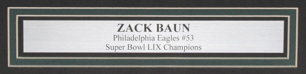 Zack Baun Autographed 16x20 Photo Philadelphia Eagles Beckett Framed 199974