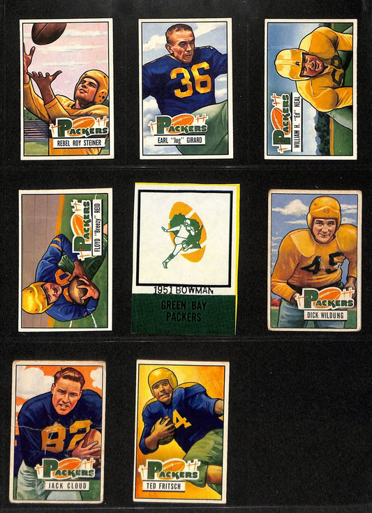 1951 Bowman Football Cards Green Bay Packers Complete Team Set (12) 200301