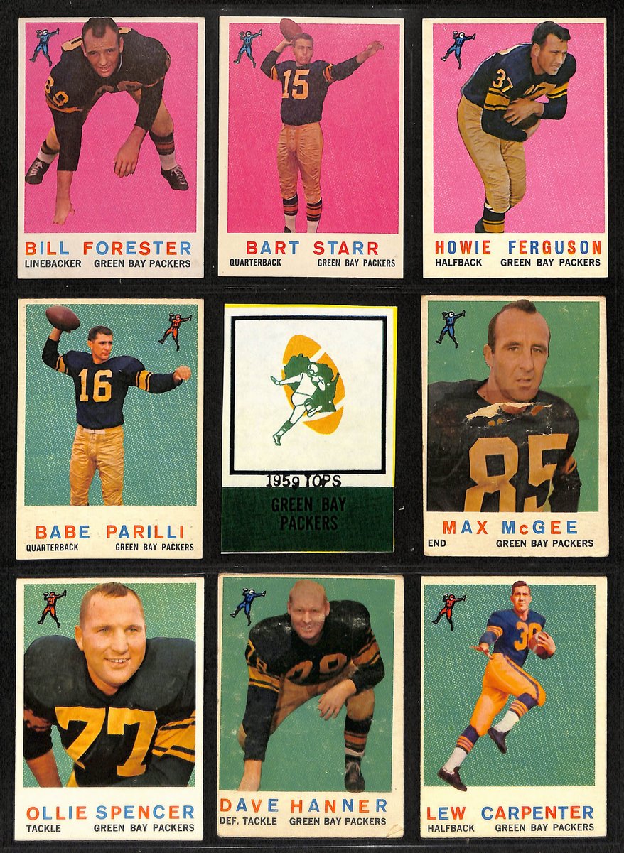1959 TOPPS Football Cards Green Bay Packers Partial Team Set (15/16) 200310