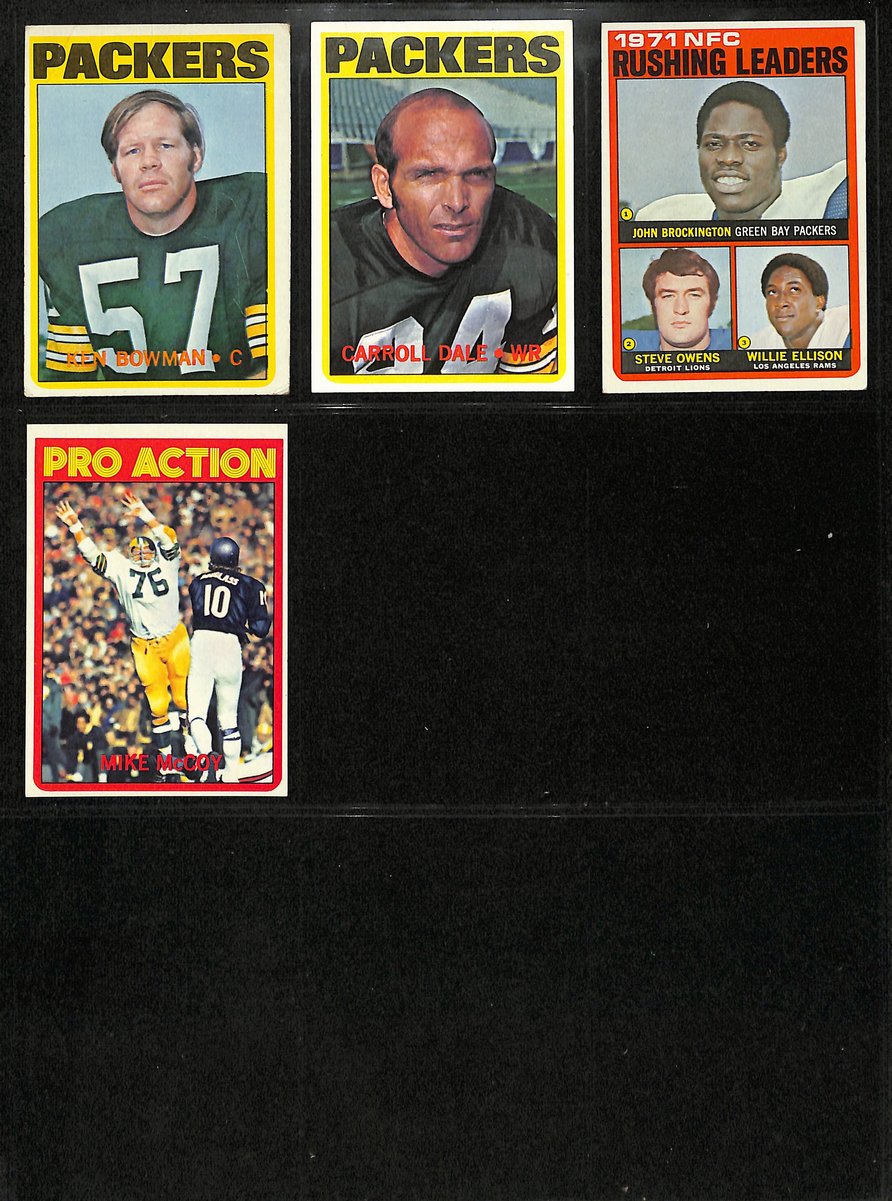 1972 TOPPS Football Cards Green Bay Packers Partial Team Set (12/13) 200323