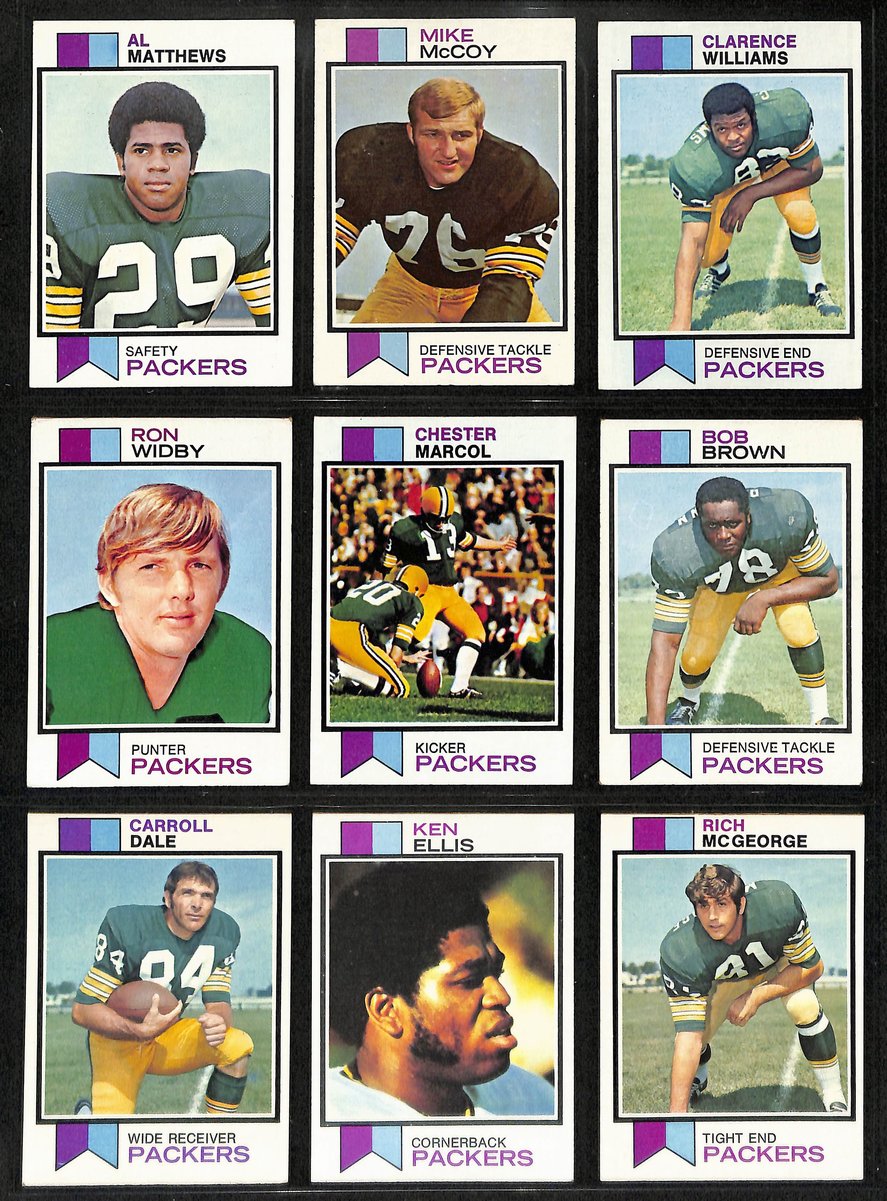 1973 TOPPS Football Cards Green Bay Packers Partial Team Set (21/22) 200324