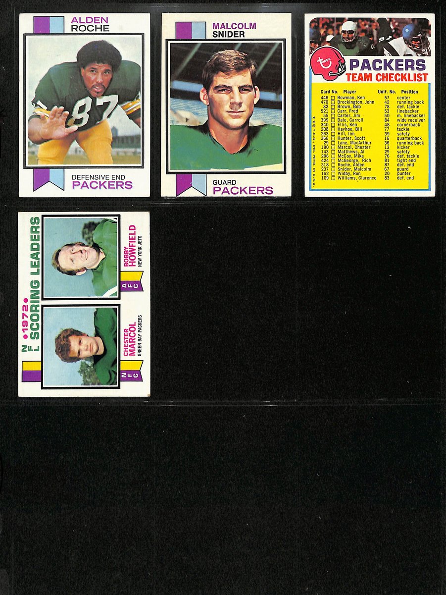 1973 TOPPS Football Cards Green Bay Packers Partial Team Set (21/22) 200324