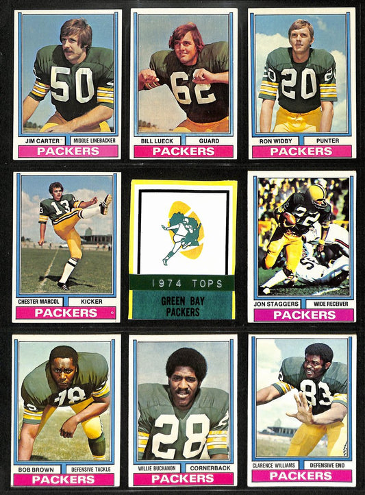 1974 TOPPS Football Cards Green Bay Packers Complete Team Set (22) 200325