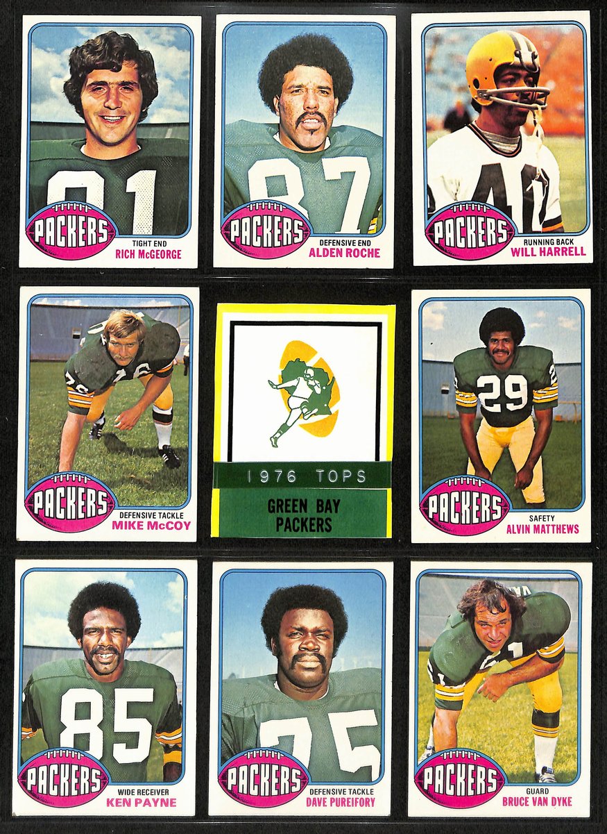 1976 TOPPS Football Cards Green Bay Packers Complete Team Set (25) 200327