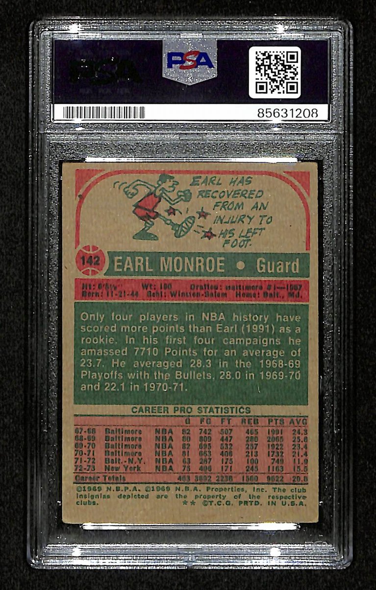 Earl Monroe HOF Signed/Auto 1973-74 TOPPS Card #142 Knicks PSA/DNA 200419