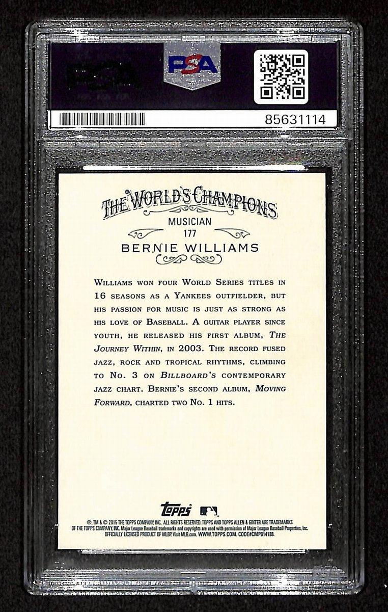 Bernie Williams Signed/Auto 2015 TOPPS Card #177 Yankees PSA/DNA 200432