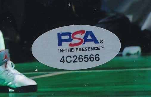 Larry Bird HOF Signed/Autographed 8x10 Photo w/ Jordan Celtics PSA/DNA 200133