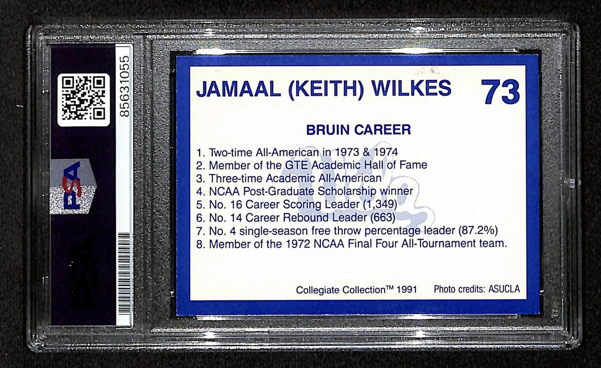 Jamaal Wilkes HOF Signed 1991 Collegiate Collection Card #73 UCLA PSA/DNA