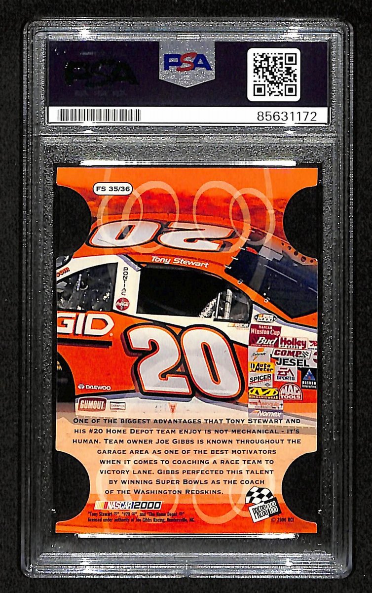 Tony Stewart Signed/Auto 2000 NASCAR Press Pass Card #FS 35/36 PSA/DNA 200490