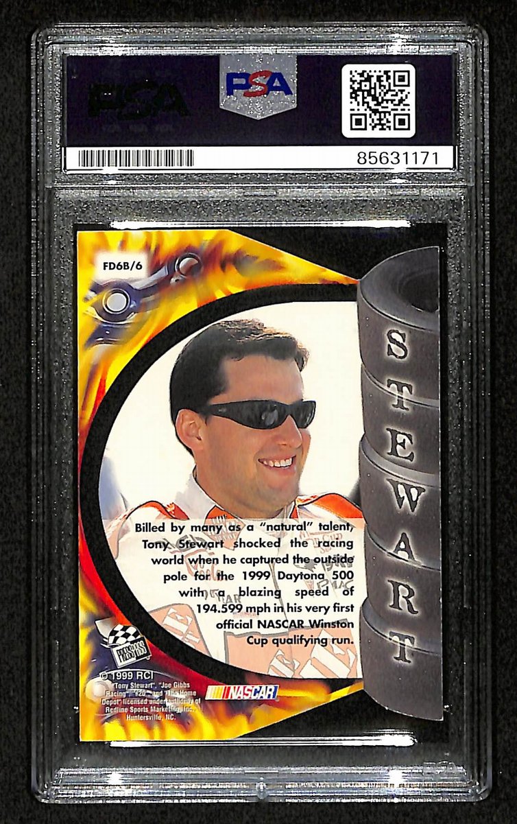 Tony Stewart Signed/Auto 1999 NASCAR Press Pass Card #FD68/6 PSA/DNA 200491