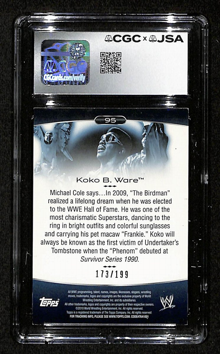 Koko B. Ware Signed/Auto 2010 TOPPS WWE Card #95 CGC/JSA MINT 9 199107