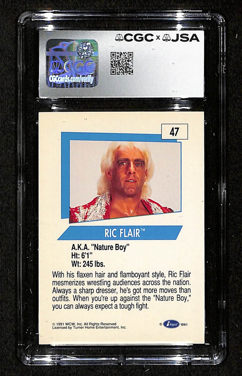 Ric Flair Signed/Auto 1991 Impel WCW Card #47 CGC/JSA GEM MINT 10 199112