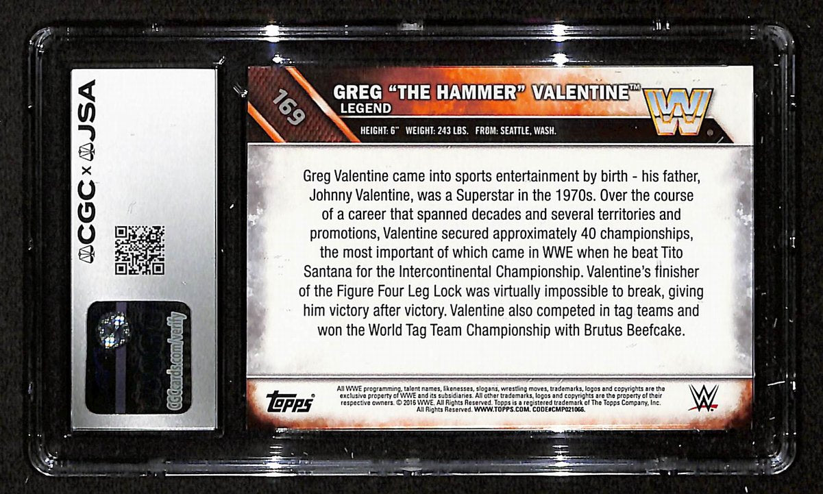 Greg Valentine Signed/Autographed 2016 TOPPS WWE Card #169 CGC/JSA 199119