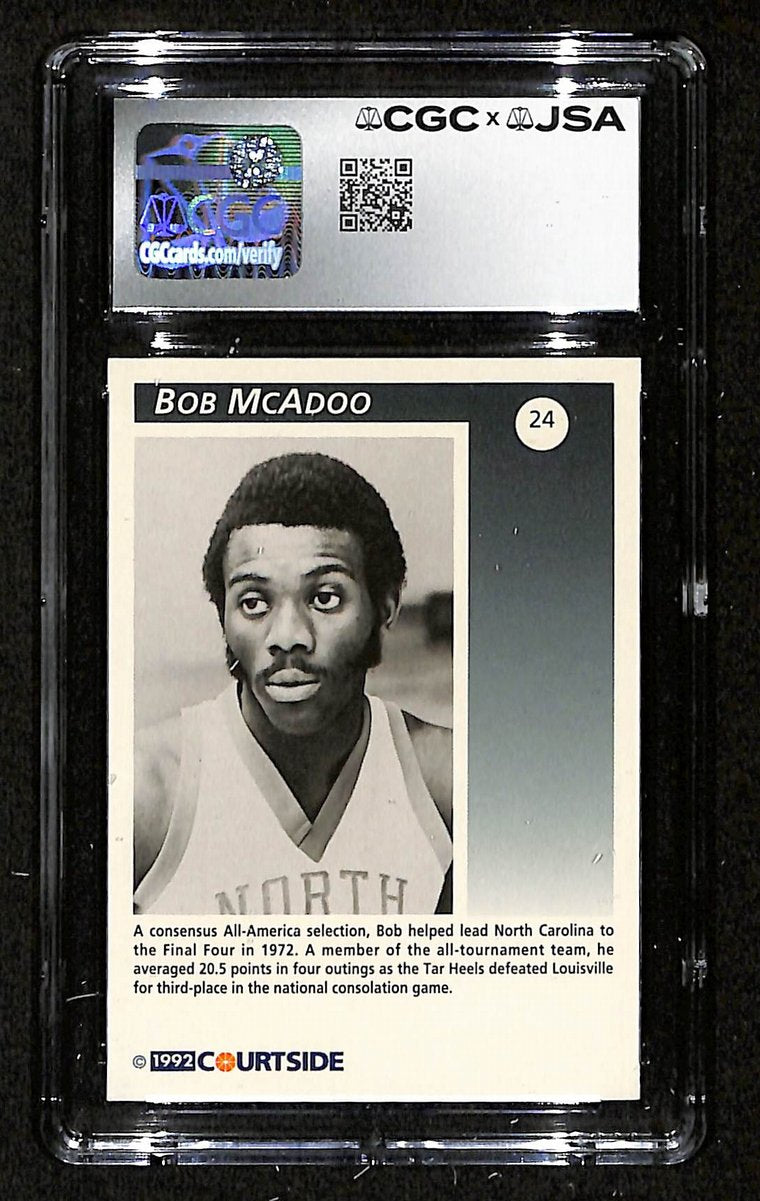 Bob McAdoo HOF Signed 1992-93-73 Courtside Card #24 North Carolina CGC/JSA
