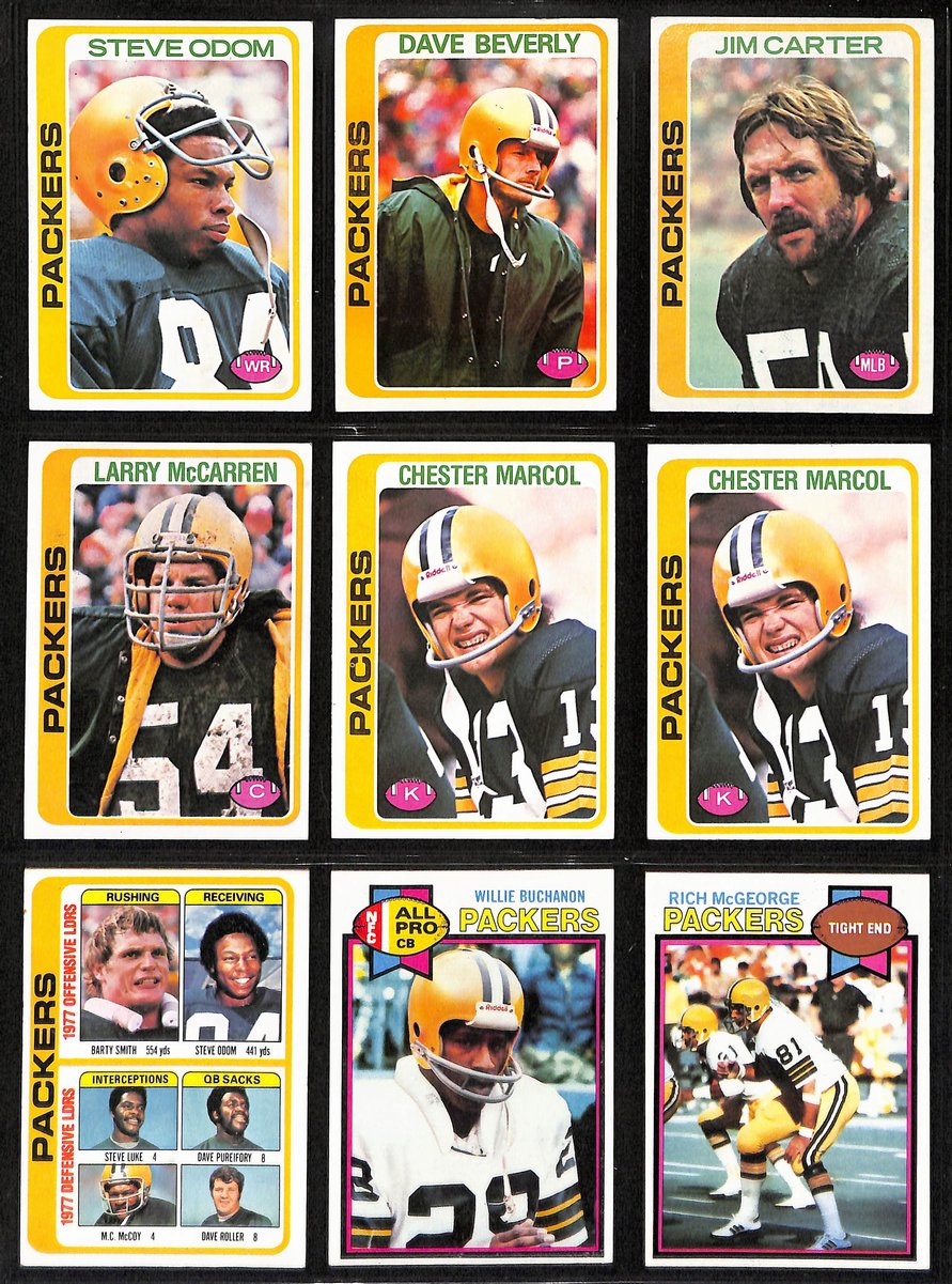 1970s Green Bay Packers Lot of 215 Topps Football Cards LOADED 200585