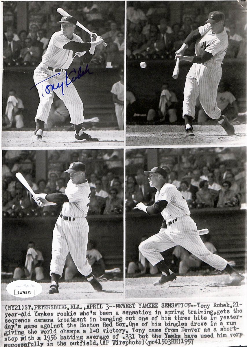Tony Kubek Signed/Autographed 7x9 B/W Press Photo New York Yankees JSA 200262