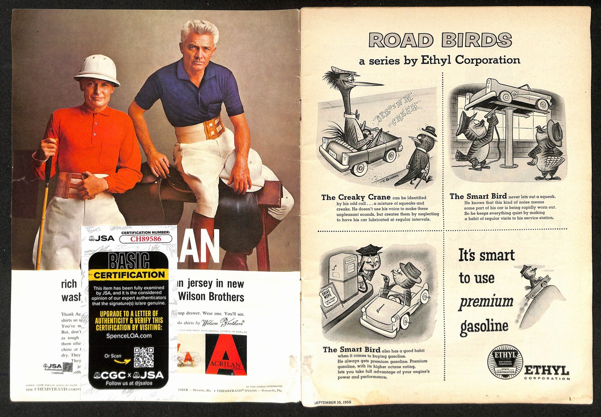 Whitey Ford HOF Signed 1956 Sports Illustrated Magazine Yankees JSA 200648