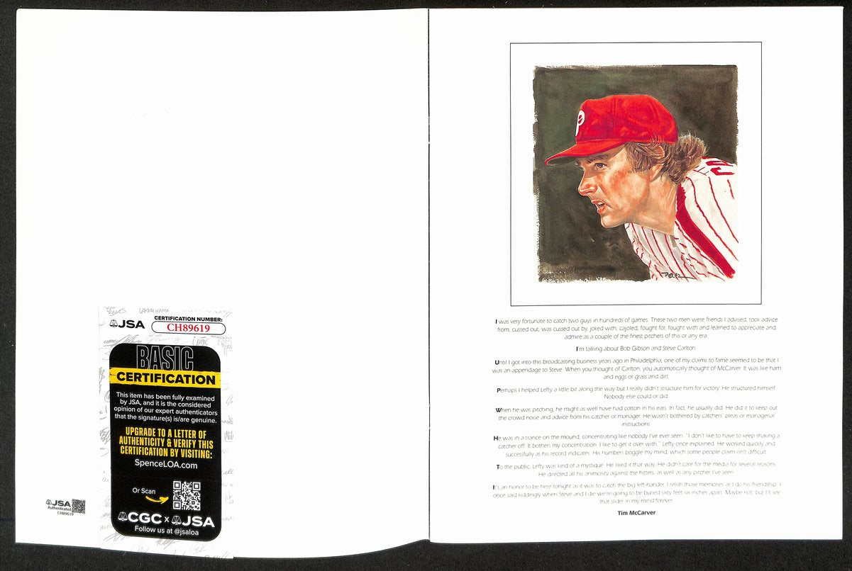 Steve Carlton HOF Phillies Signed/Auto 1989 Carlton Night Program JSA 200650