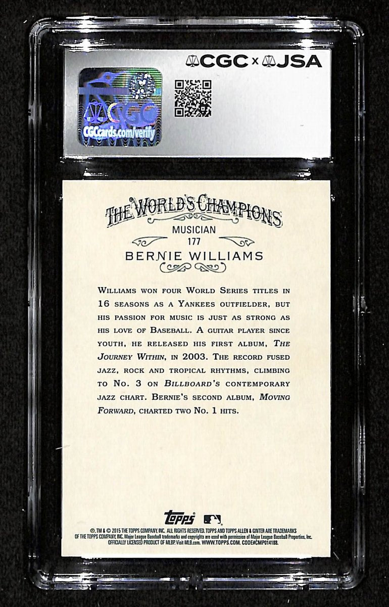 Bernie Williams Signed/Auto 2015 TOPPS Allen & Ginter Card #177 CGC/JSA 200533
