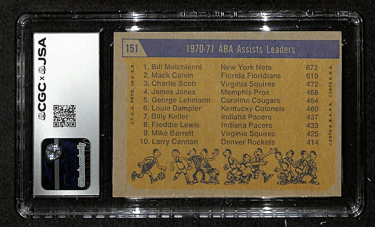 Charlie Scott HOF Signed/Auto 1971-72 TOPPS Card #151 Squires CGC/JSA 200551