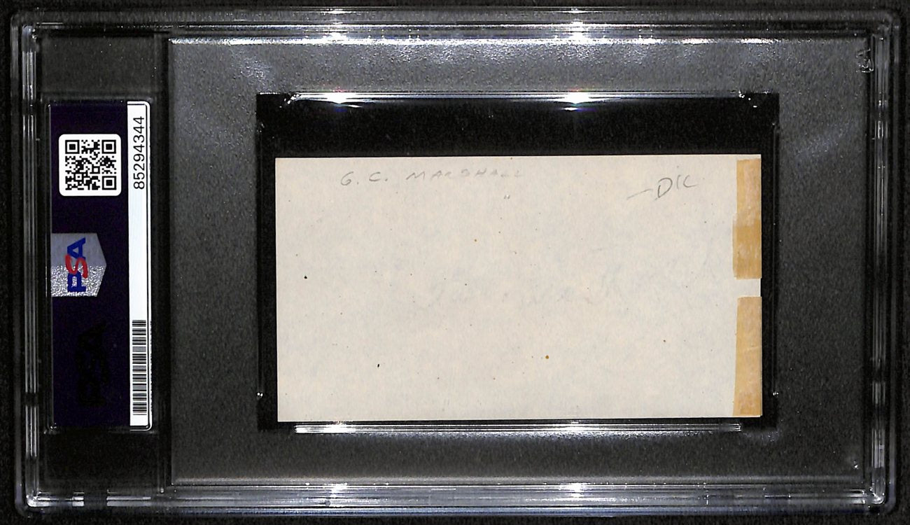 George C. Marshall Signed/Autographed Cut Card Army General PSA/DNA 190610