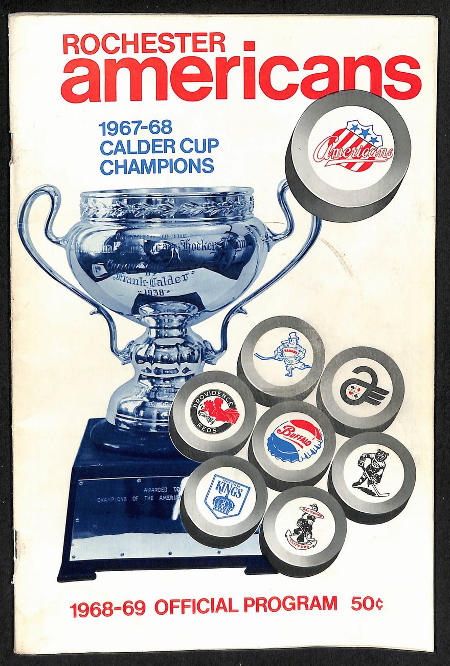 March 30, 1969 Rochester Americans vs. Cleveland Barons AHL Hockey Program