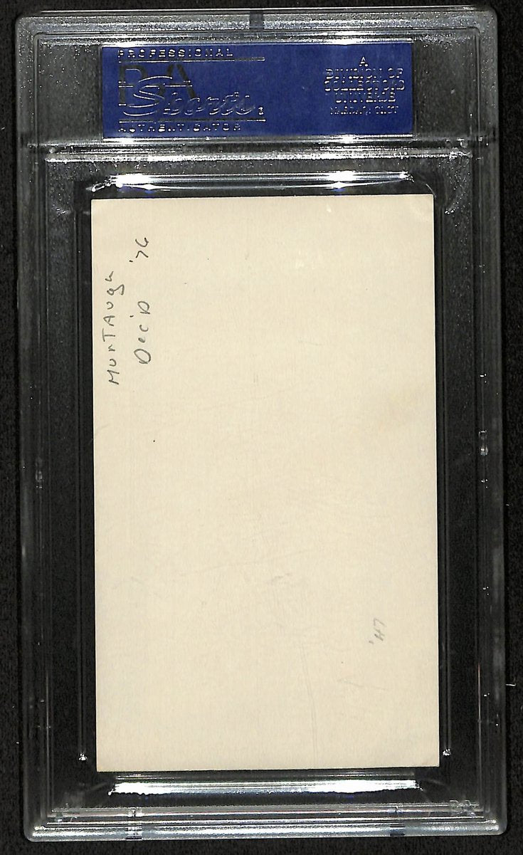 Danny Murtaugh Signed/Auto 3x5 Cut Index Card 1960 Pirates Mgr. PSA/DNA 201304