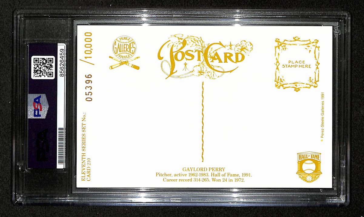 Gaylord Perry HOF Signed/Autographed Perez Steele Postcard Giants PSA/DNA 201326