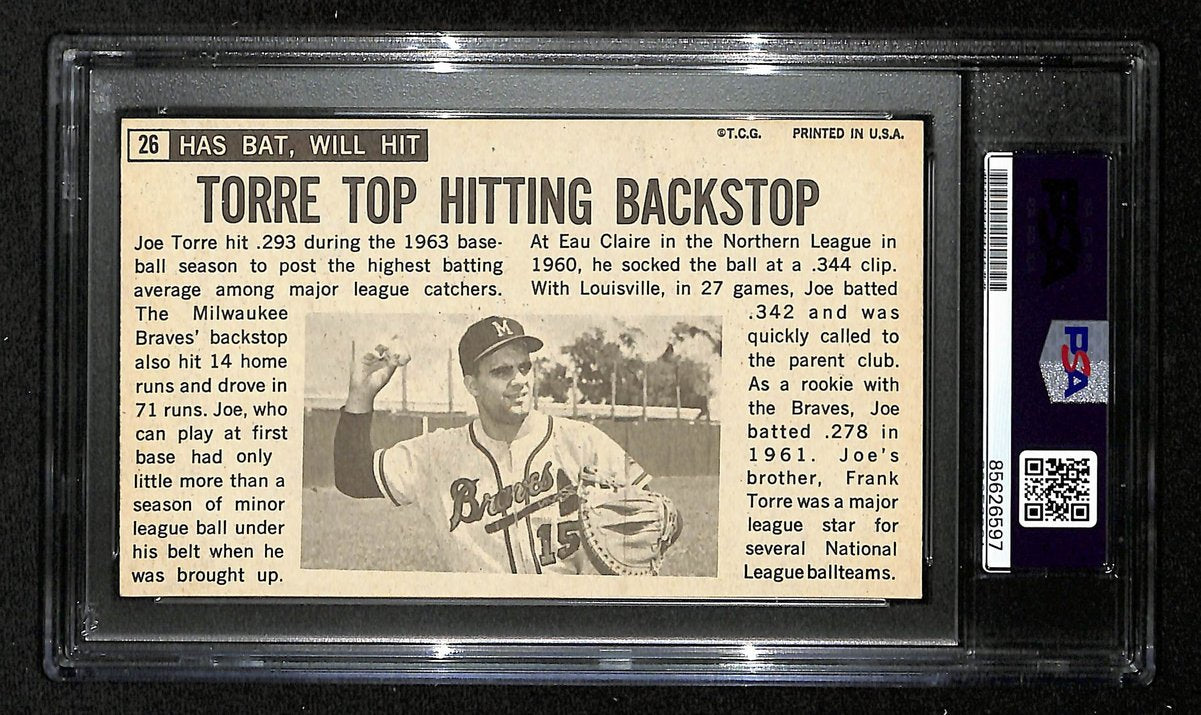 Joe Torre HOF Signed/Autograph 1964 Topps Giants Card #26 Braves PSA/DNA 201322