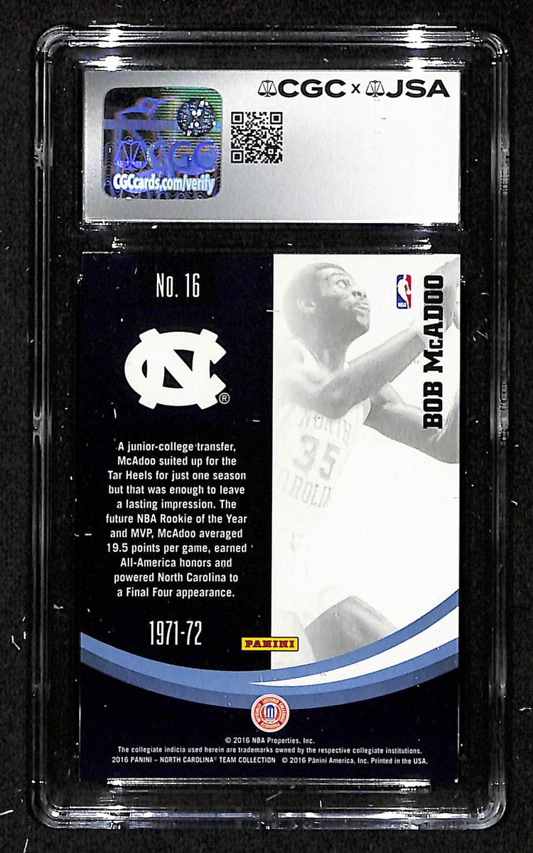 Bob McAdoo HOF Signed 2016 Panini Card #16 North Carolina CGC/JSA 200661