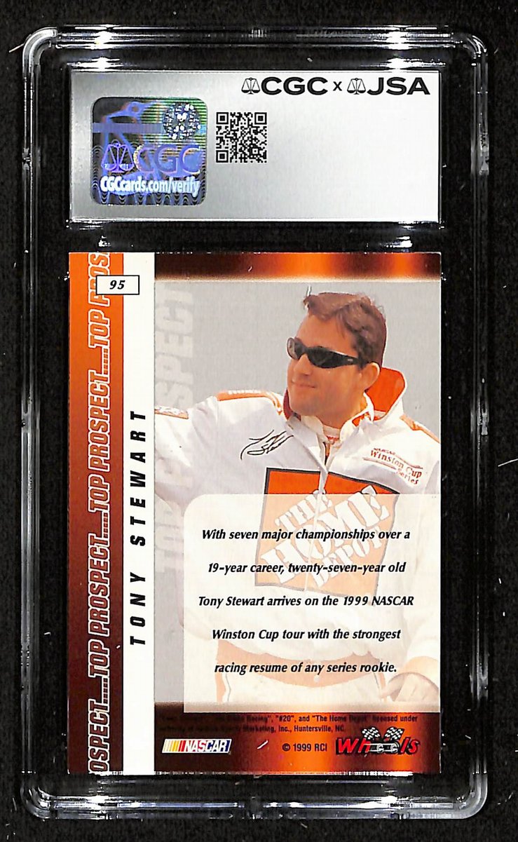 Tony Stewart Signed/Autographed 1999 Wheels Card #95 CGC/JSA 200670
