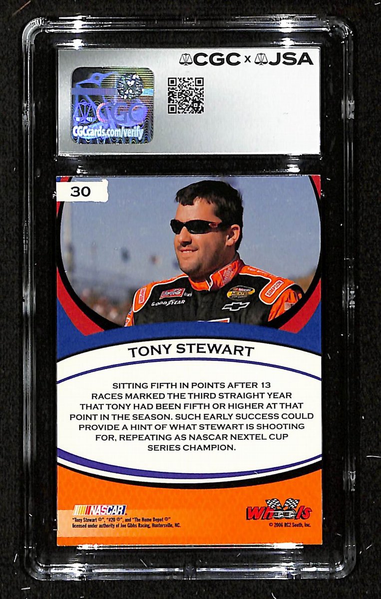 Tony Stewart Signed/Auto 2006 Wheels American Thunder Card #30 CGC/JSA 200678