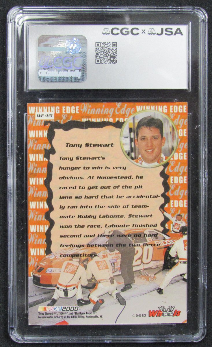 Tony Stewart Signed/Auto 2000 Wheels High Gear Card #WE4 CGC/JSA 200681