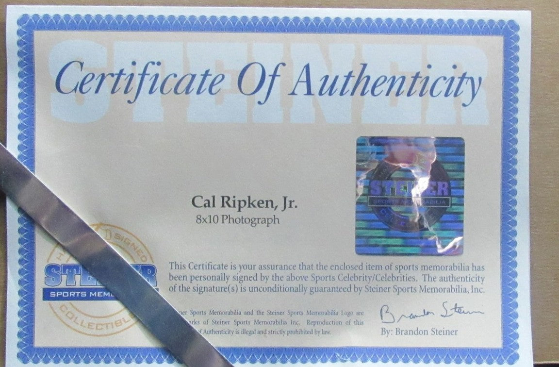 Cal Ripken Jr. HOF Autographed 8x10 Photo Orioles Framed Steiner 201039