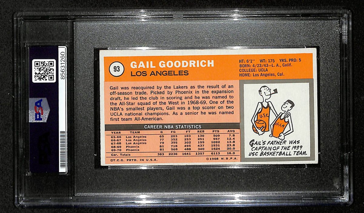 Gail Goodrich HOF Signed/Inscr 1970-71 TOPPS Card #93 Lakers PSA/DNA 201332