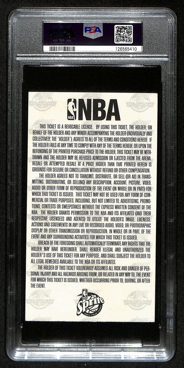 February 11, 2001 NBA All-Star Game Ticket Stub Iverson MVP PSA VG 3 201396