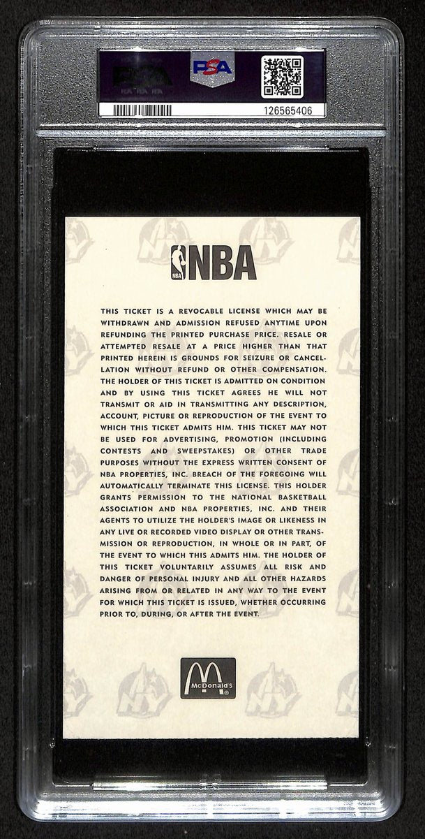 February 8, 1998 NBA All-Star Game Ticket Stub Jordan MVP PSA NM-MT 8 201405