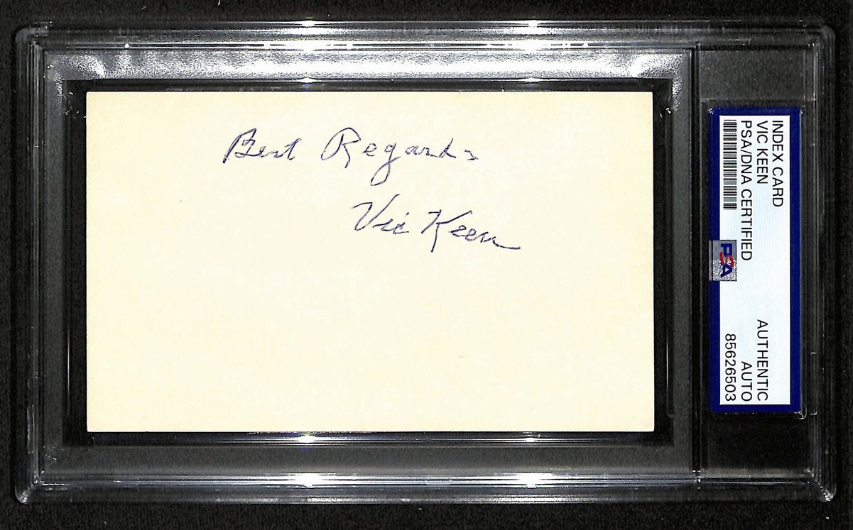 Vic Keen Signed/Inscribed 3x5 Index Card 1926 Cardinals PSA/DNA 201418
