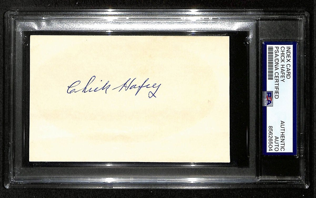 Chick Hafey HOF Signed/Auto 3x5 Index Card 1926 Cardinals PSA/DNA 201427