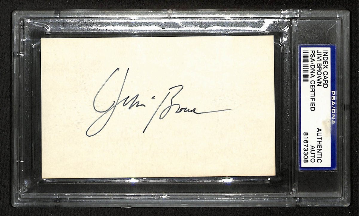 Jim Brown HOF Signed/Auto 3x5 Index Card Cleveland Browns PSA/DNA 201451