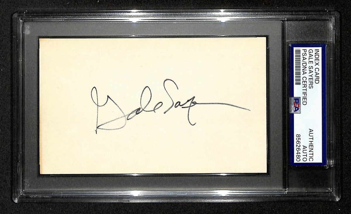 Gale Sayers HOF Signed/Auto 3x5 Index Card Chicago Bears PSA/DNA 201454