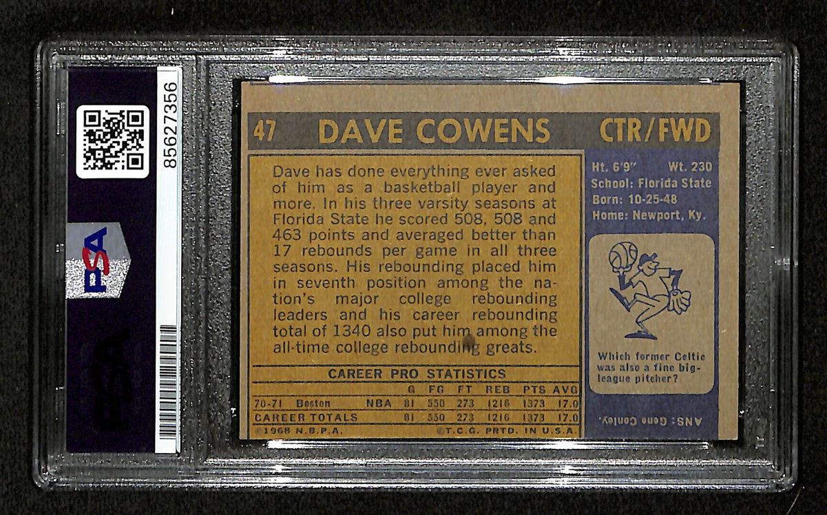 Dave Cowens HOF Signed/Inscribed 1971-72 Topps RC #47 Celtics PSA/DNA 201492