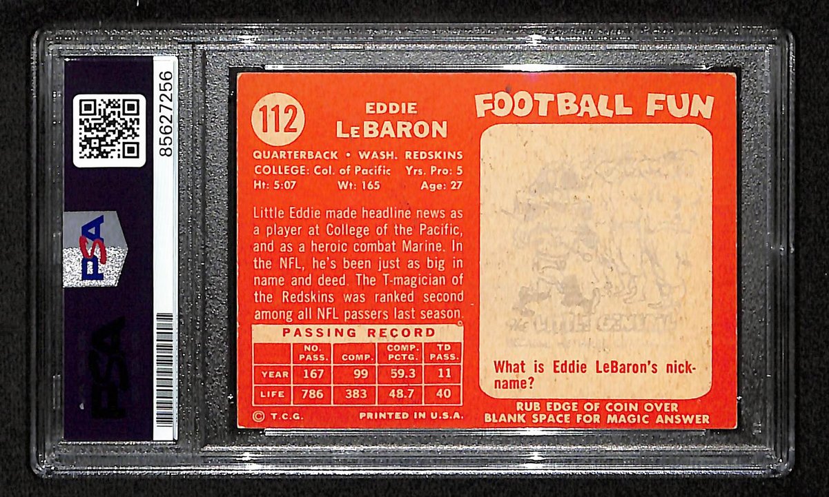 Eddie LeBaron Signed/Autographed 1958 TOPPS Card #112 Redskins PSA/DNA 201508