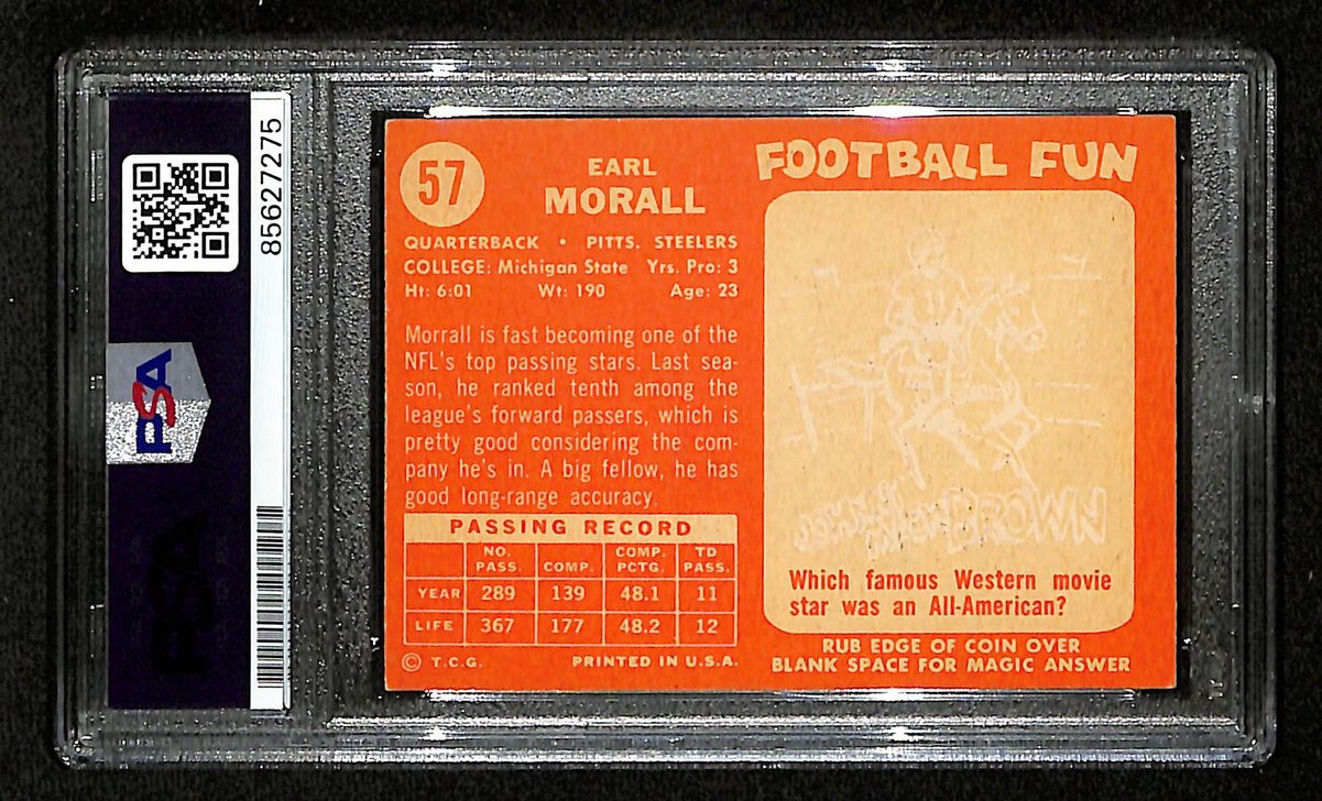 Earl Morrall Signed 1958 TOPPS Card #57 Pittsburgh Steelers PSA/DNA 201510