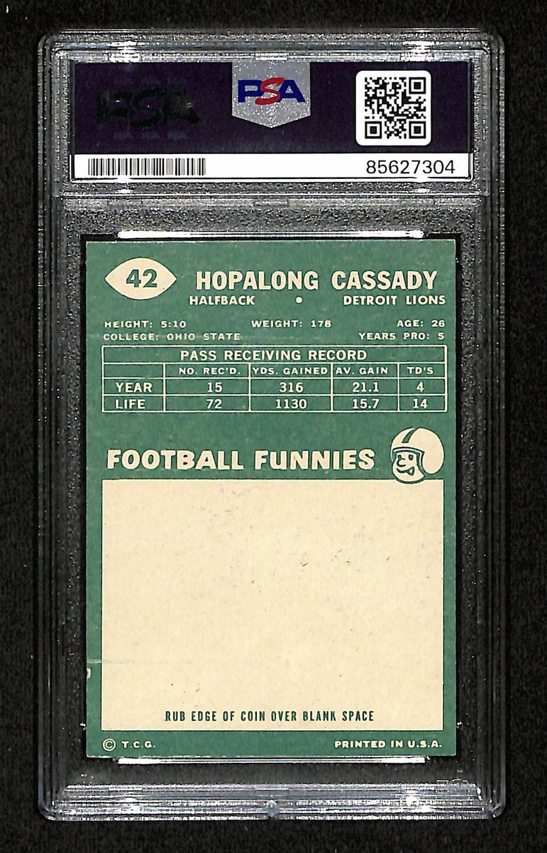 Hopalong Cassady Signed/Inscr 1960 TOPPS Card #42 Detroit Lions PSA/DNA 201517