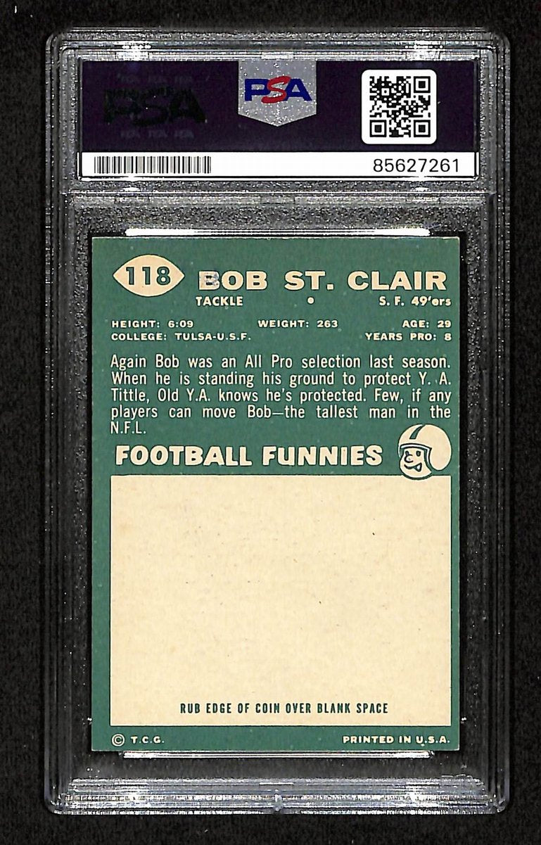 Bob St. Clair HOF Signed/Auto 1960 TOPPS Card #118 49ers PSA/DNA 201521