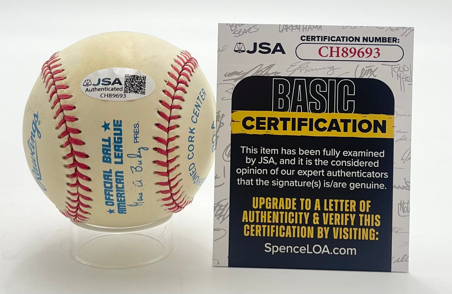 Luis Aparicio HOF Signed/Autographed OAL Baseball Chicago White Sox JSA 201115