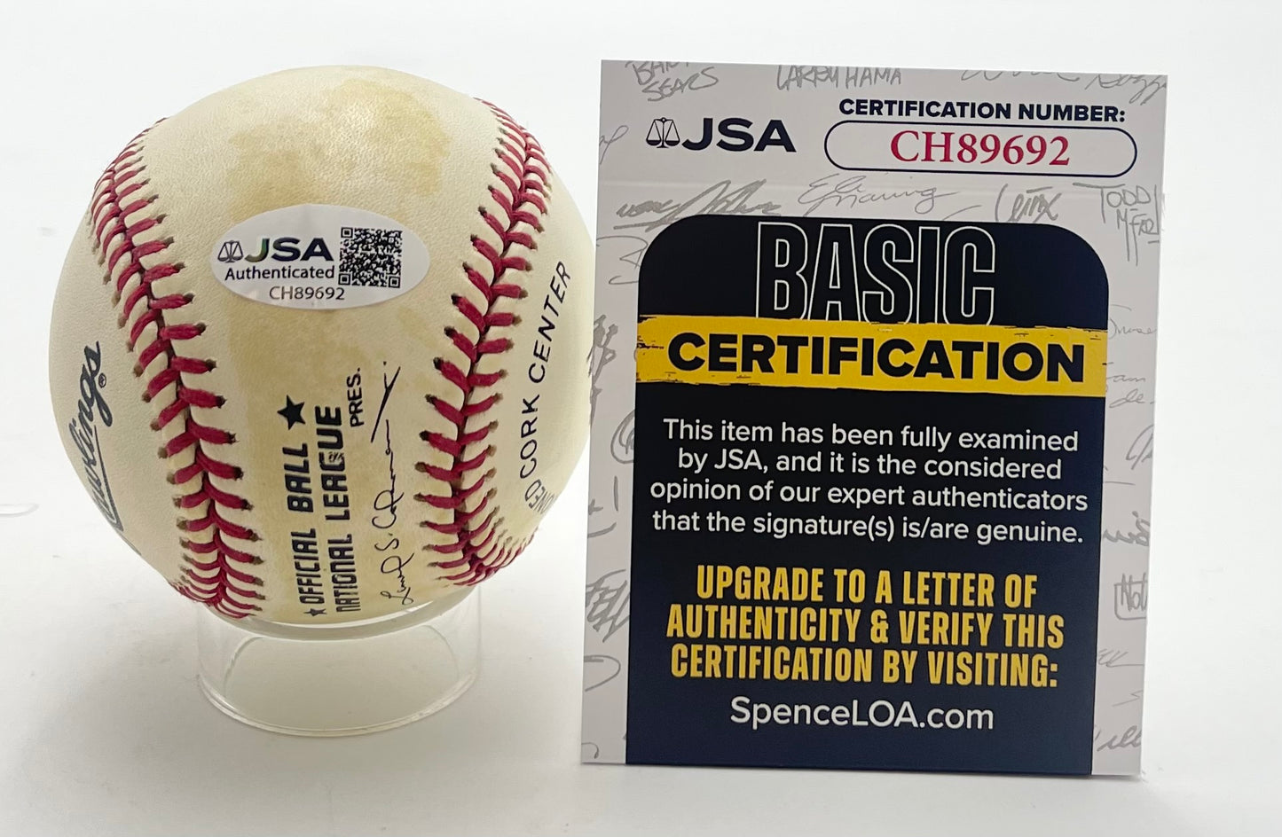 Richie Ashburn HOF Signed/Inscr ONL Baseball Philadelphia Phillies JSA 201117