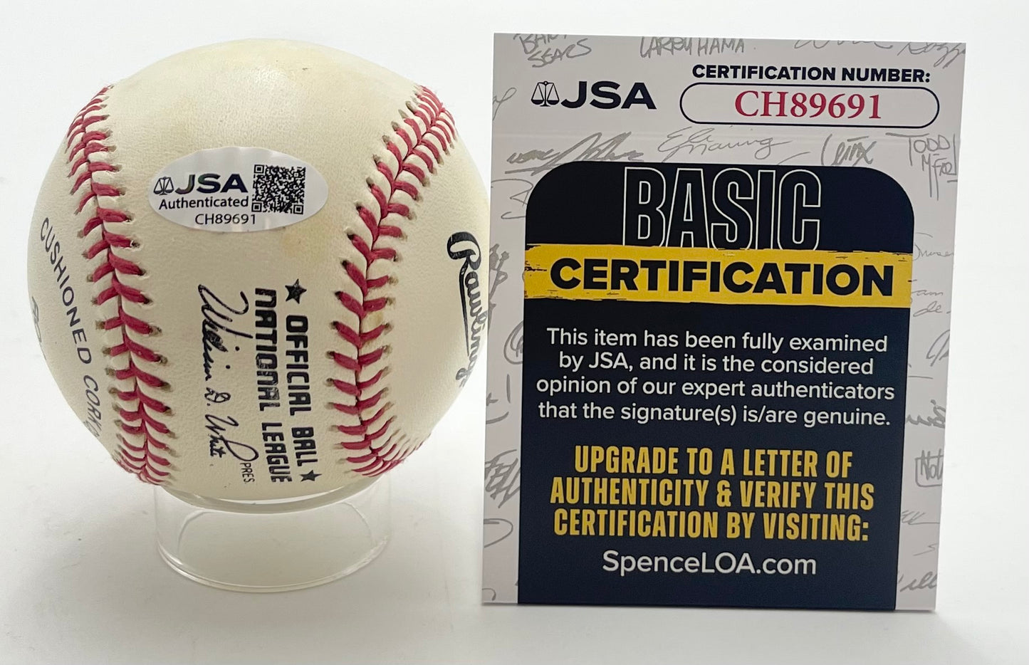 Enos Slaughter HOF Signed/Auto ONL Baseball Milwaukee Braves JSA 201119